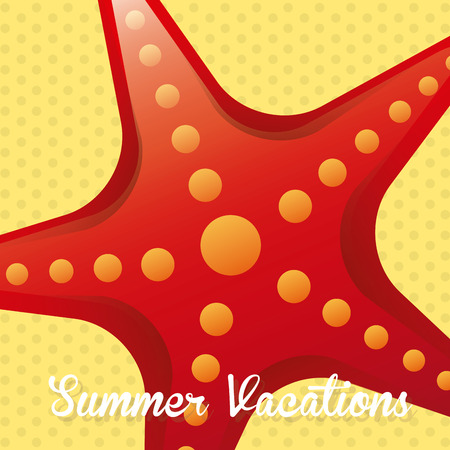 summer starfish design over cream background illustrationのイラスト素材