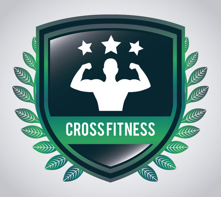 cross fitness design over gray background illustrationのイラスト素材