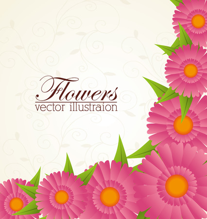 Flowers design over beige background illustrationのイラスト素材