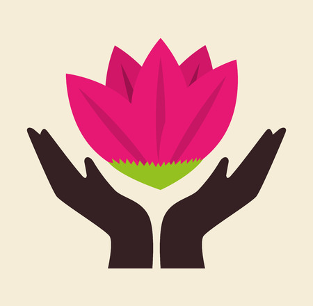 Flower design over beige background illustrationのイラスト素材