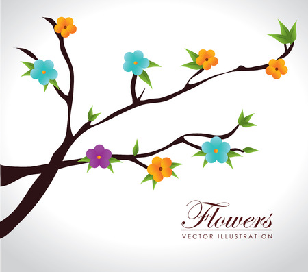 Flowers design over white background illustrationのイラスト素材