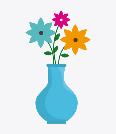 Flowers design over white background illustrationのイラスト素材