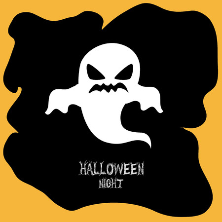 Halloween design over yellow background illustration Halloween design over yellow background illustration