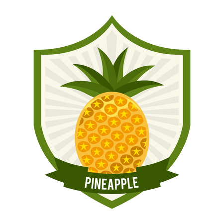 pineapple fruit design over white background illustrationのイラスト素材