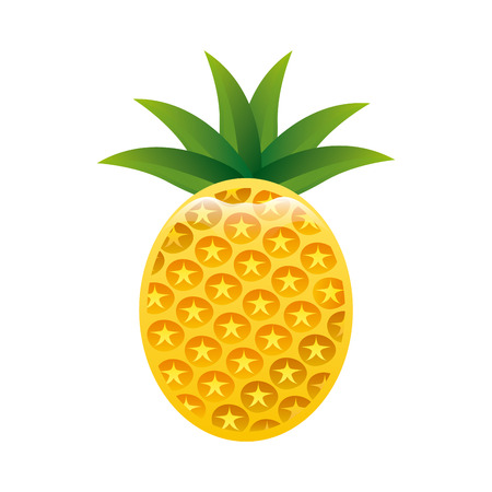 pineapple fruit design over white background illustrationのイラスト素材