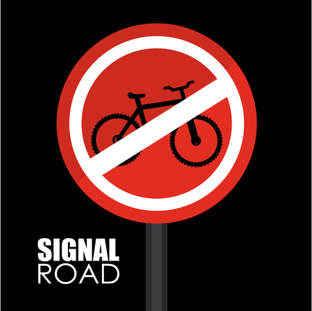 Road sign design over black background illustrationのイラスト素材