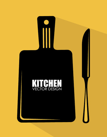 Kitchen design over yellow background illustrationのイラスト素材