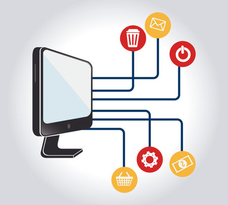Technology design over white background illustrationのイラスト素材