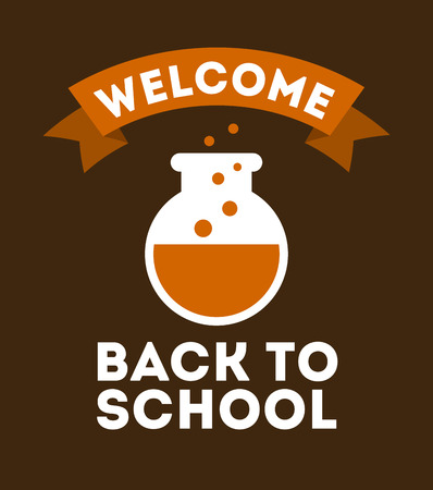 back to school design over brown background illustrationのイラスト素材