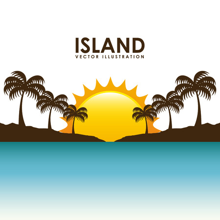 summer island design over white background illustrationのイラスト素材
