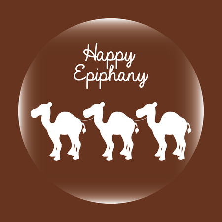 happy epiphany over brown background illustrationのイラスト素材