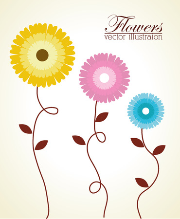 Flowers design over beige background illustrationのイラスト素材