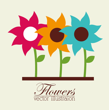 Flowers design over beige background illustrationのイラスト素材