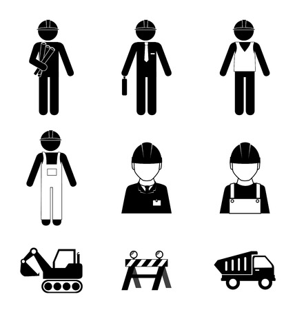 Construction people design over white background illustrationのイラスト素材