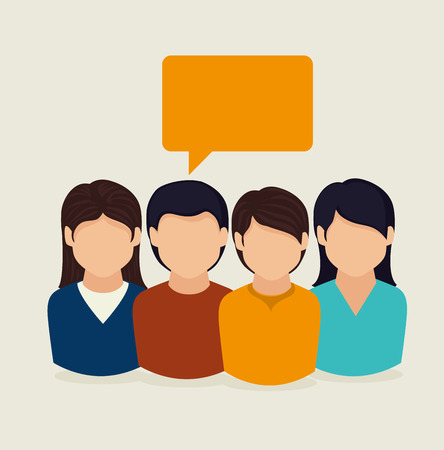 People design over beige background illustrationのイラスト素材