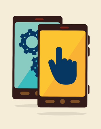 Technology design over beige background illustrationのイラスト素材