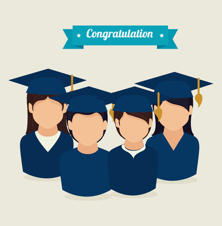 Congratulations design over beige background illustrationのイラスト素材