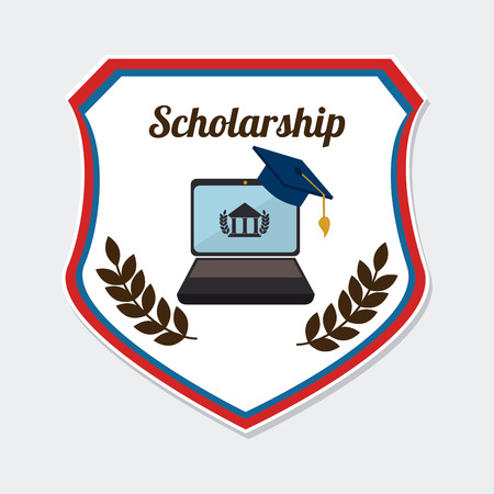 Education scholarship  design over white background illustrationのイラスト素材
