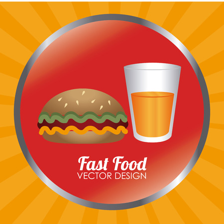 Fast Food design over yellow background illustrationのイラスト素材