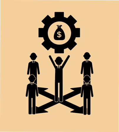 Business concept design over beige background illustrationのイラスト素材