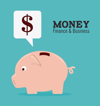 Money piggy bank design over blue background illustrationのイラスト素材