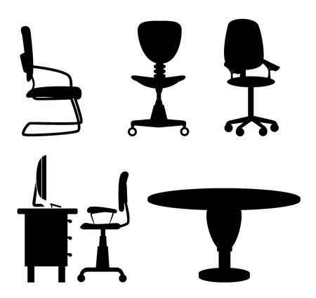 Office chairs design over white background illustrationのイラスト素材