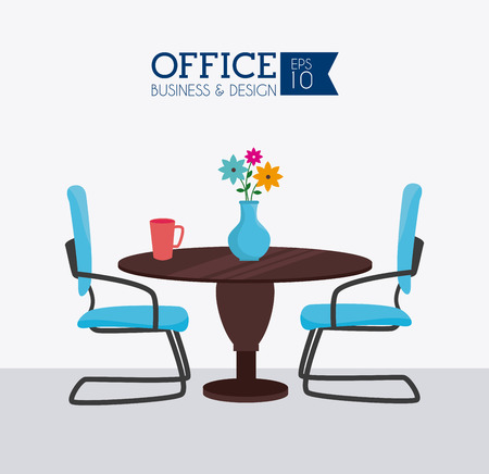 Office design over white background illustrationのイラスト素材