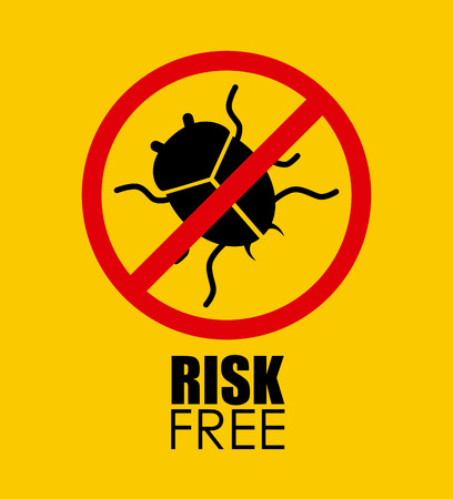 Risk free design over yellow background illustrationのイラスト素材