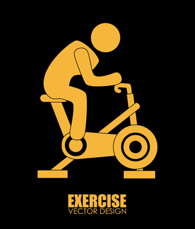 Fitness exercise design over black background illustrationのイラスト素材
