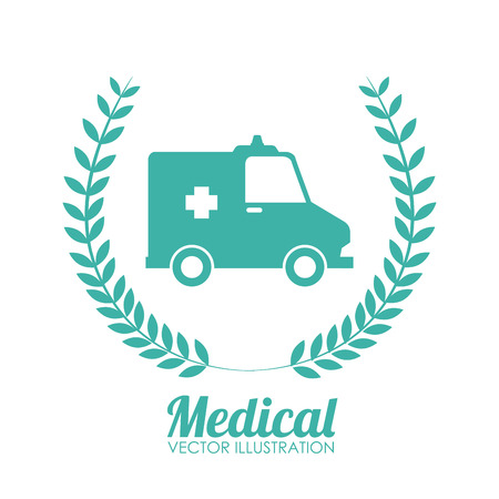 Medical van design over white background illustrationのイラスト素材