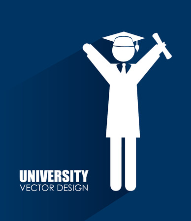 University Education design over blue background illustrationのイラスト素材
