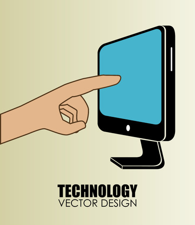 Technology design over beige background illustrationのイラスト素材