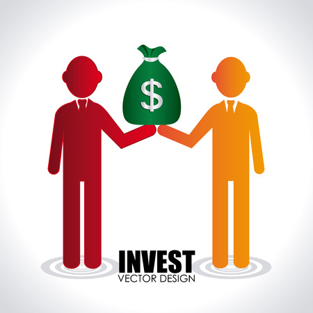 Business invest design over white background illustrationのイラスト素材