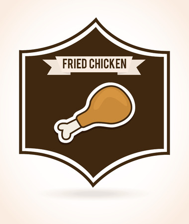 friend chicken design over white background illustrationのイラスト素材
