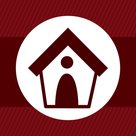pet house design over brown background illustrationのイラスト素材