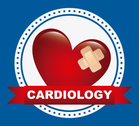Cardiology Medical design over blue background illustrationのイラスト素材