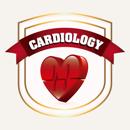 Cardiology Medical design over white background illustrationのイラスト素材