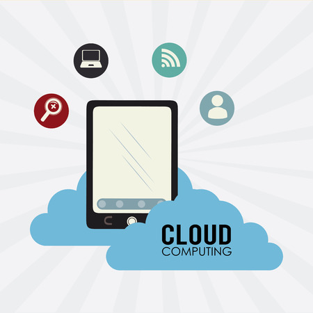 Cloud computing Technology design over white background illustrationのイラスト素材