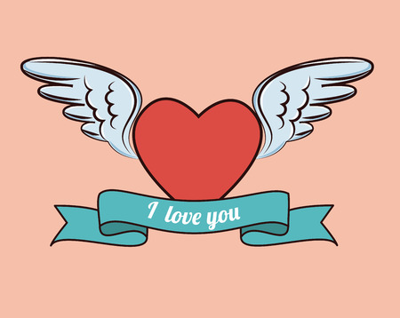 I Love you design over pink background illustrationのイラスト素材