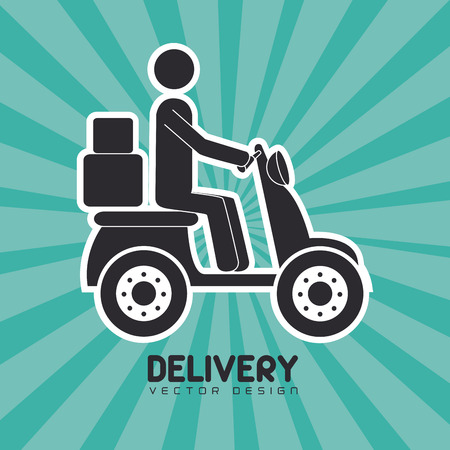 Motorcycle Delivery design over blue background illustrationのイラスト素材