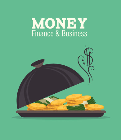 Money design over green background, vector illustrationのイラスト素材