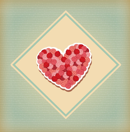 love card over vintage background vector illustrationのイラスト素材