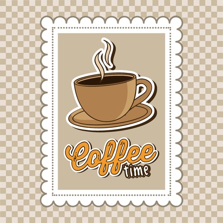 coffee design over  pattern background vector illustrationのイラスト素材