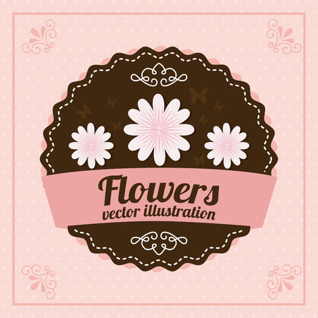 flowers design over  background vector illustrationのイラスト素材