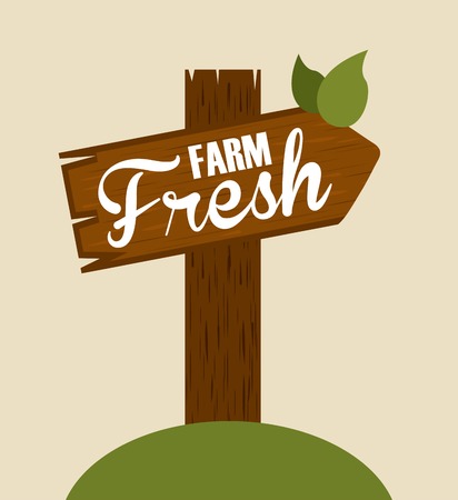 farm fresh design over pink background vector illustrationのイラスト素材