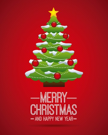 christmas design over  red background vector illustrationのイラスト素材