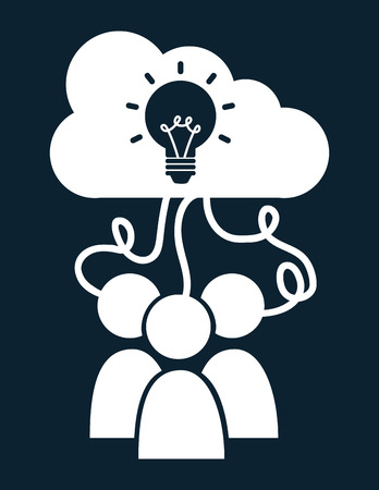 think design over blue background vector illustrationのイラスト素材