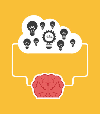 think design over yellow background vector illustrationのイラスト素材