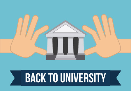 university design over blue background vector illustrationのイラスト素材