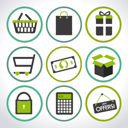 Shopping design over white background, vector illustrationのイラスト素材